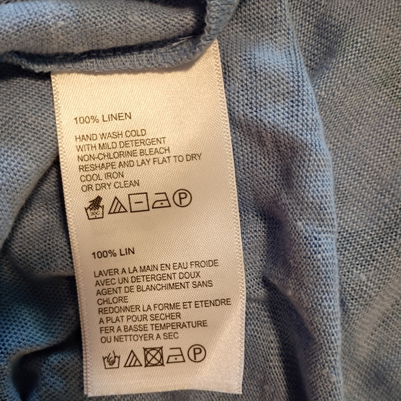 Tommy Bahama Linen Cabo Blue Beaded V Neck Top MSRP $75 - Picture 5 of 5